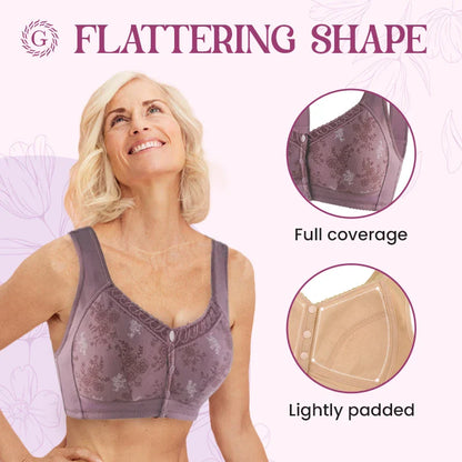 Rose Bra Wireless Front Button Bras Large Size For Women