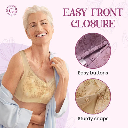 Rose Bra Wireless Front Button Bras Large Size For Women