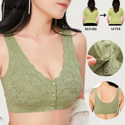 HOT🔥 Selling Seamless Plus Size Front Closure Button Bra