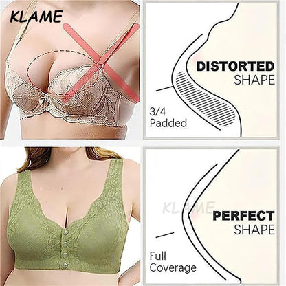 HOT🔥 Selling Seamless Plus Size Front Closure Button Bra